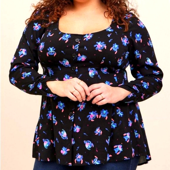 ❤️NWT VINTAGE TORRIID BLOUSE DISNEY LILO & STITCH BUTTON TOP SHIRT - SIZE 4X - Picture 9 of 11